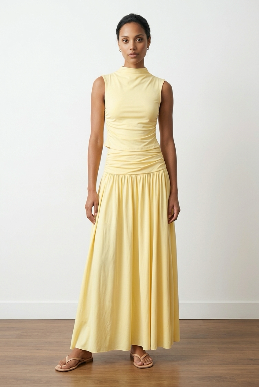 Co-Ord Set of Cotton Top & Skirt
