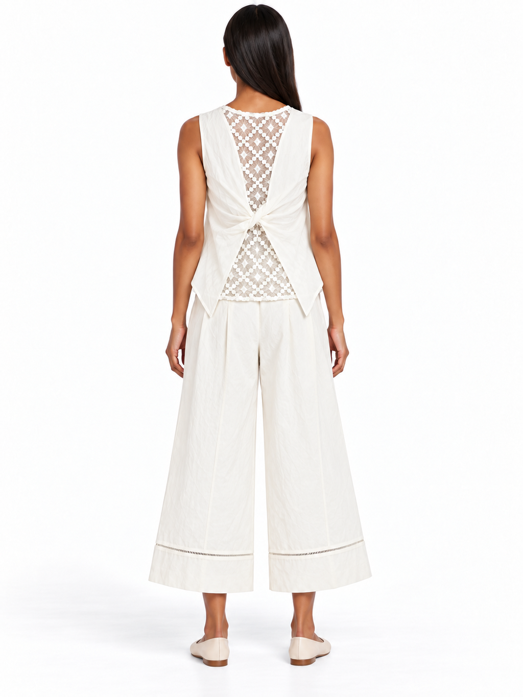 Co-Ord Set of Crochet Detail Top & Trouser