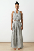 Textured Co-Set of Halter Top & Trouser