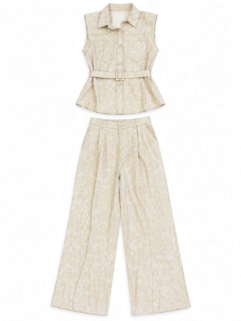 Textured Co-Set of Vest Top & Trouser