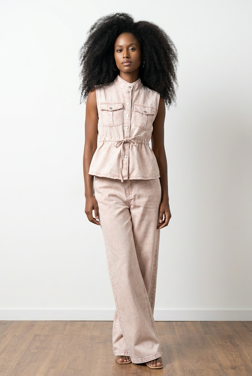 Sleeveless Denim Co-Ord Set