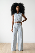 Cropped Denim Co-Ord Set