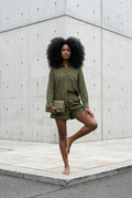 Co-Ord Set of shirt with Lace Details & Short