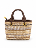 Sand Stripe Woven Mini Tote Bag