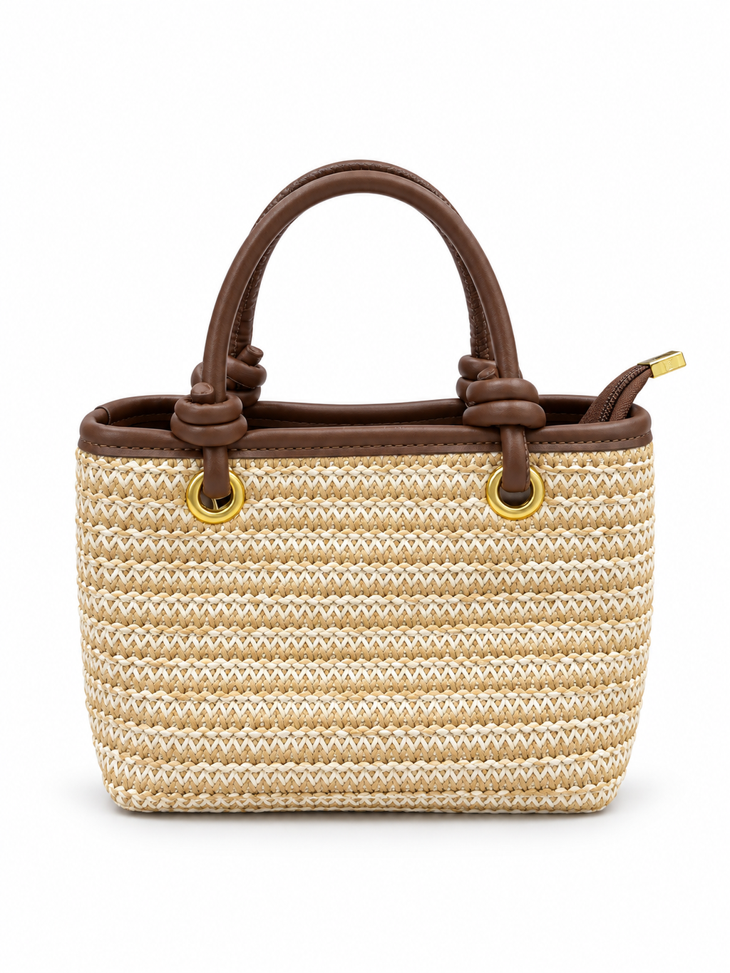 Natural Woven Mini Tote Bag