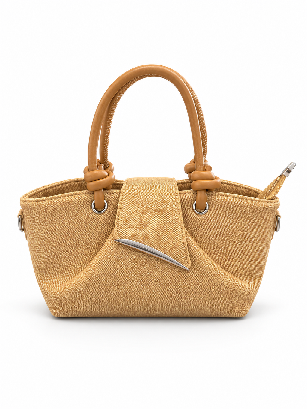 Knotted Handle Flap Mini Tote Bag