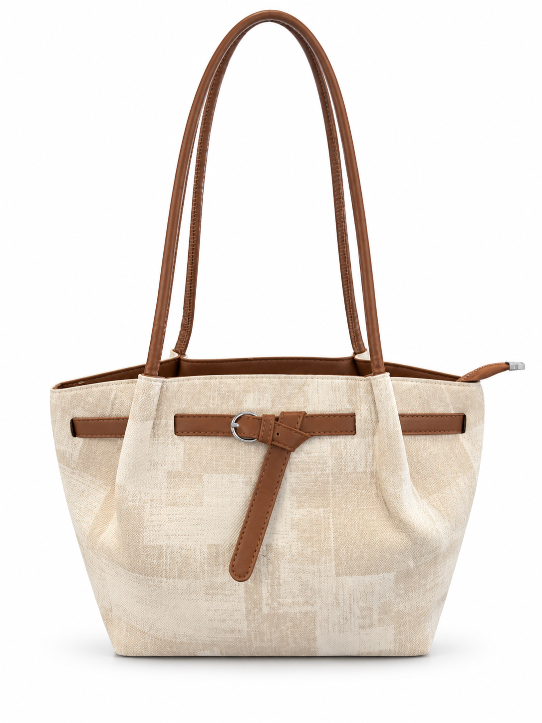 Patterned Belt Detail Shoulder Bag