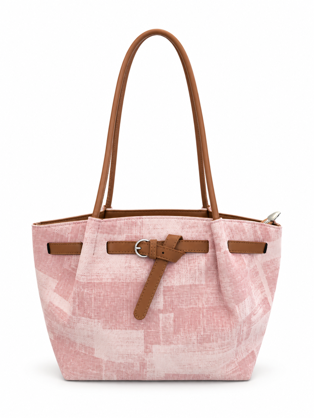 Patterned Belt Detail Shoulder Bag
