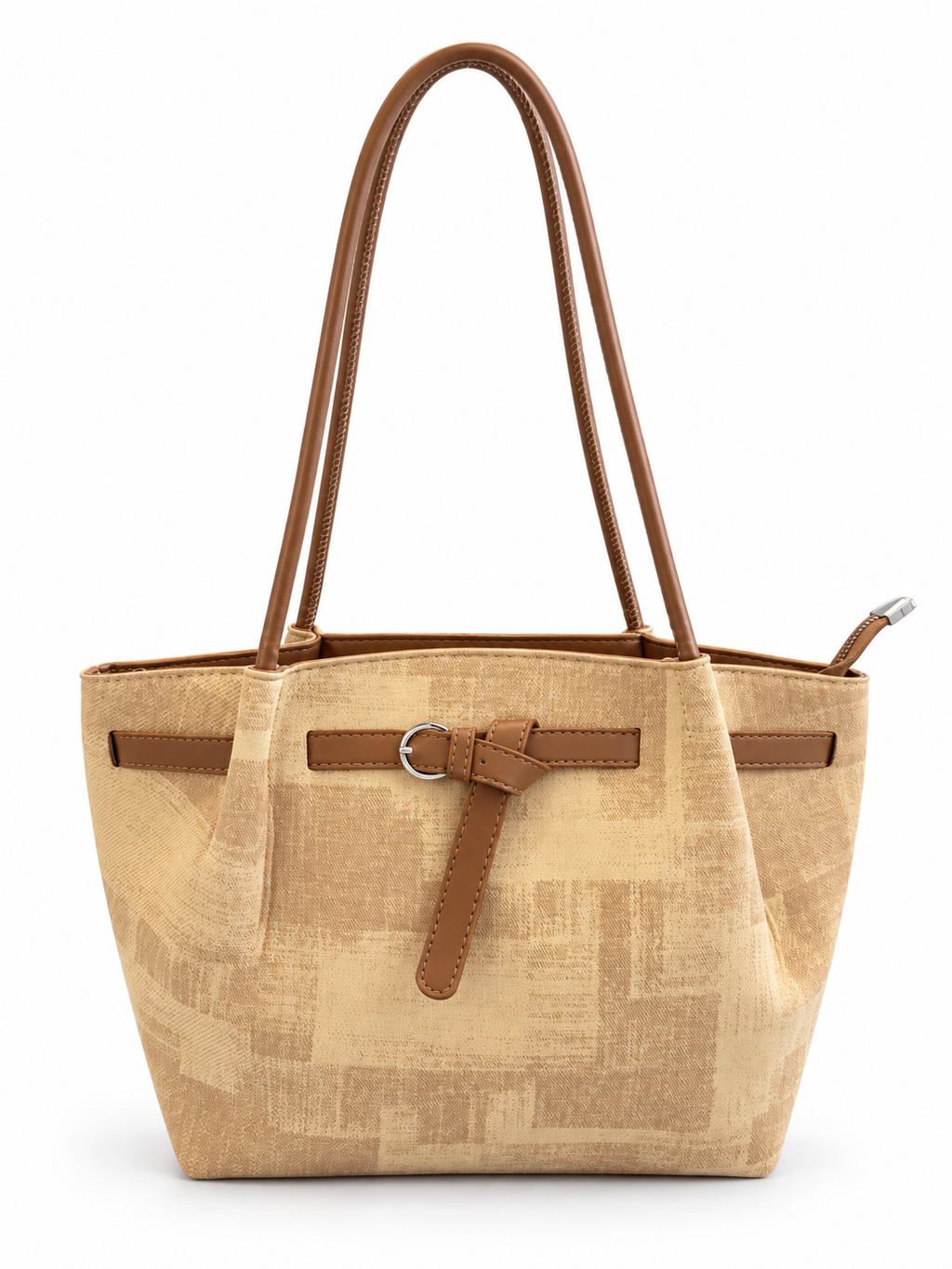 Patterned Belt Detail Shoulder Bag