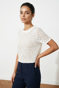 Butterfly Textured Short-Sleeve Top