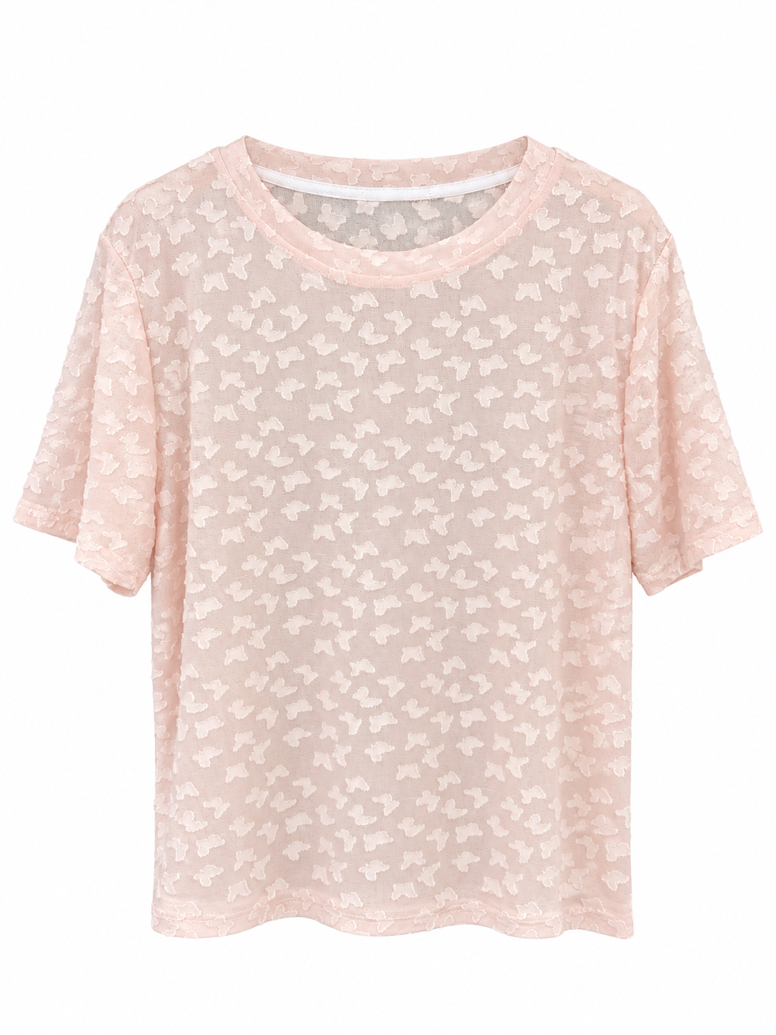 Butterfly Textured Short-Sleeve Top