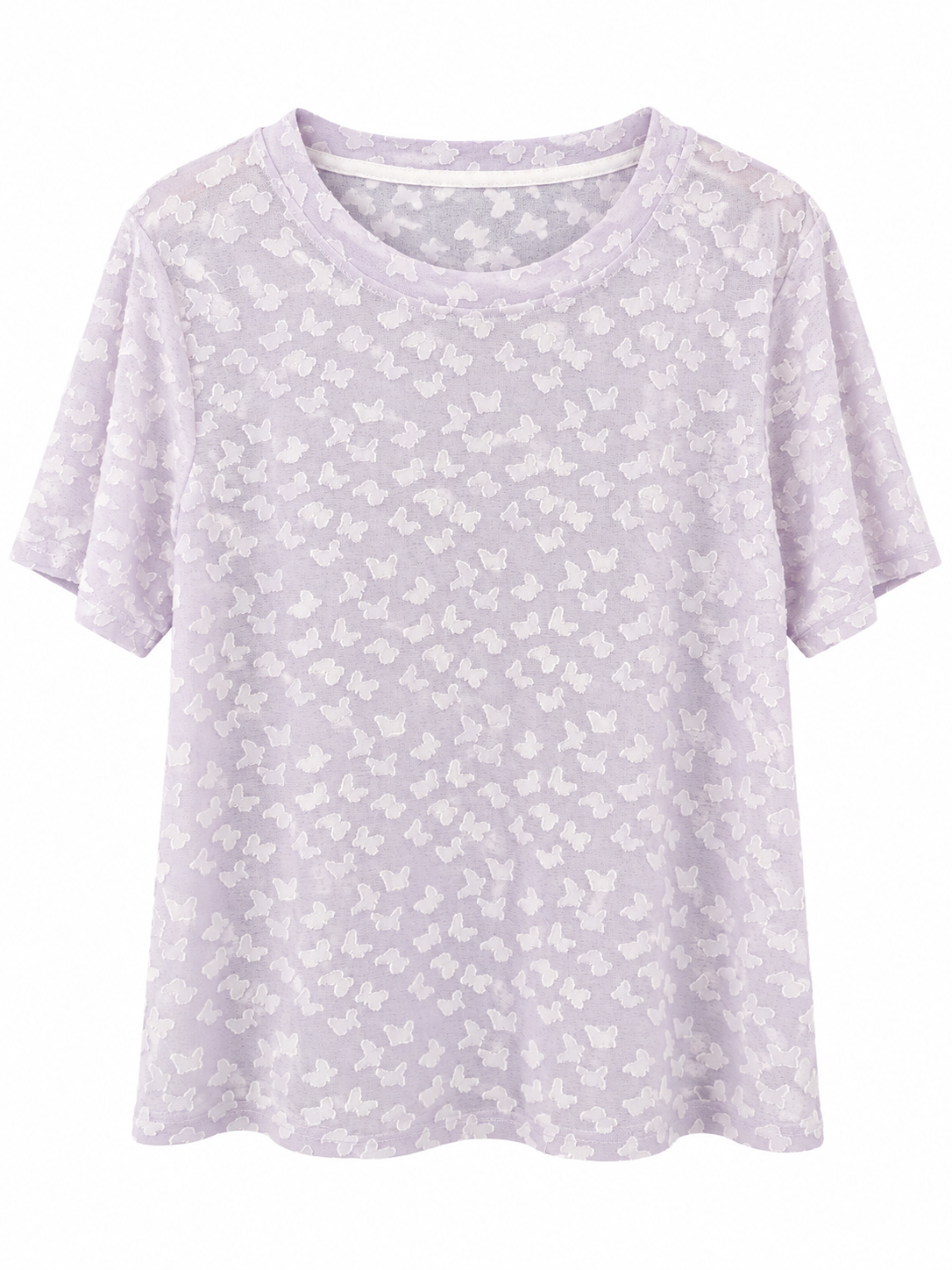 Butterfly Textured Short-Sleeve Top