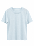 Ribbed Textured Short-Sleeve Top