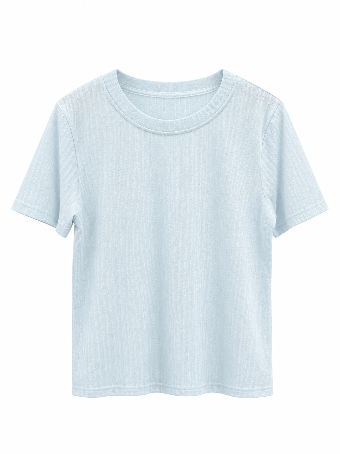 Ribbed Textured Short-Sleeve Top