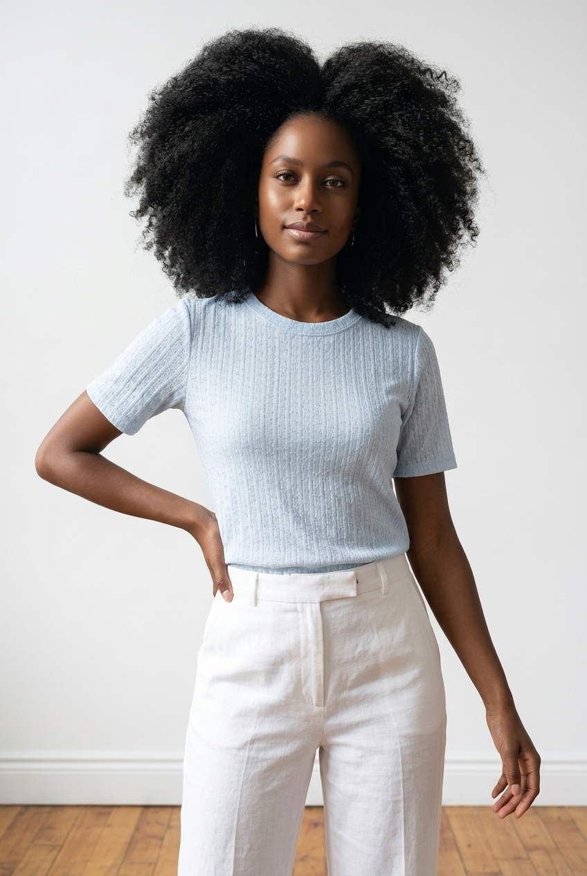 Textured Short-Sleeve Top
