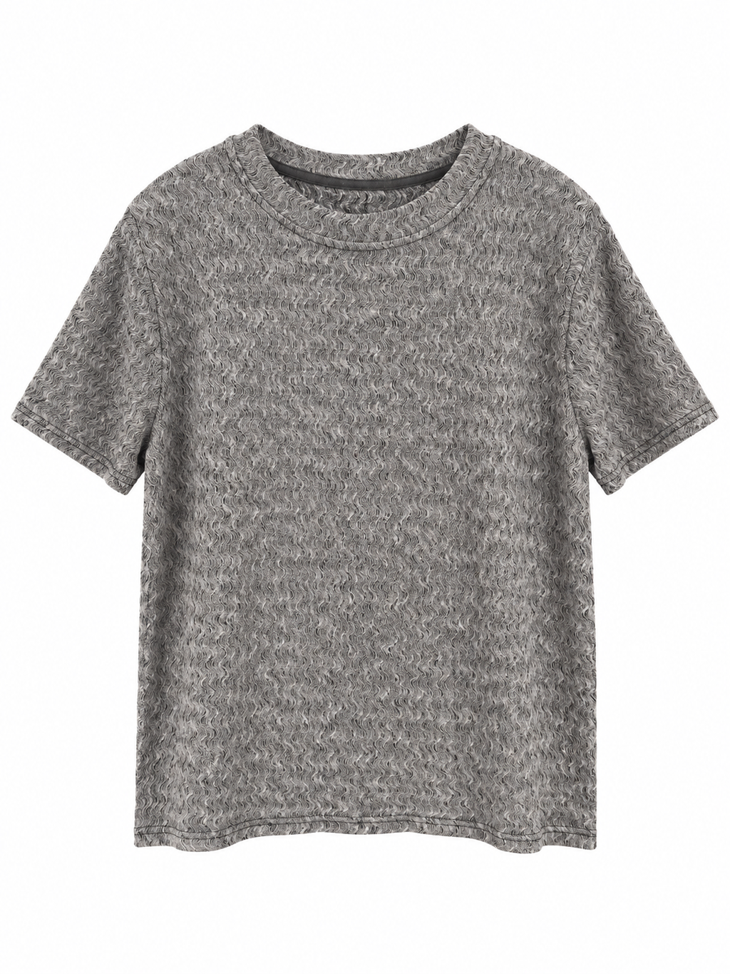 Wave Textured Short-Sleeve Top