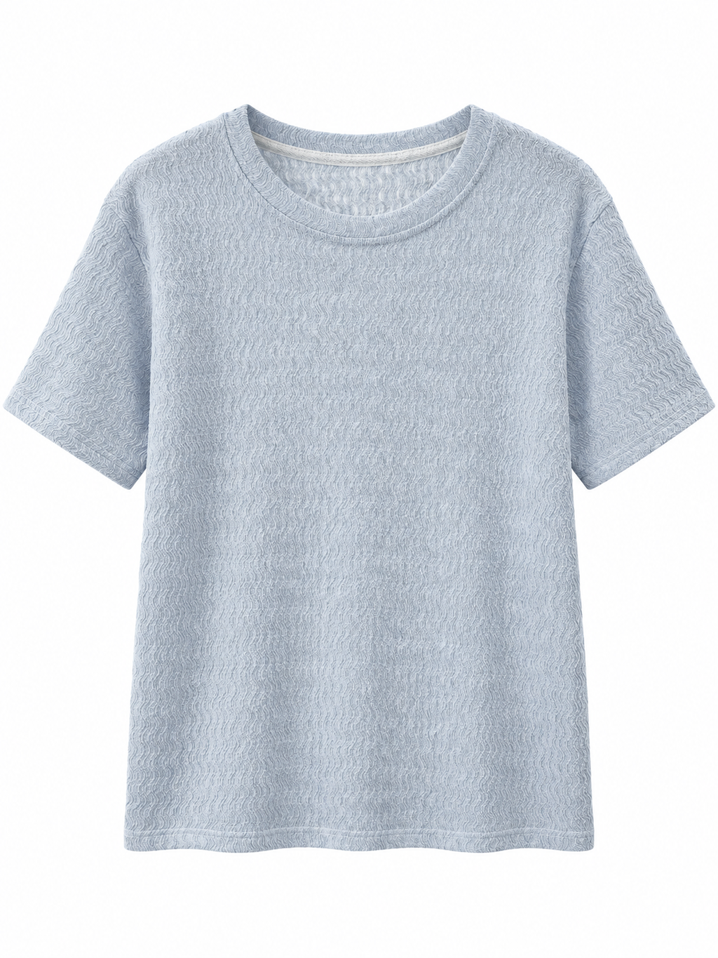Wave Textured Short-Sleeve Top