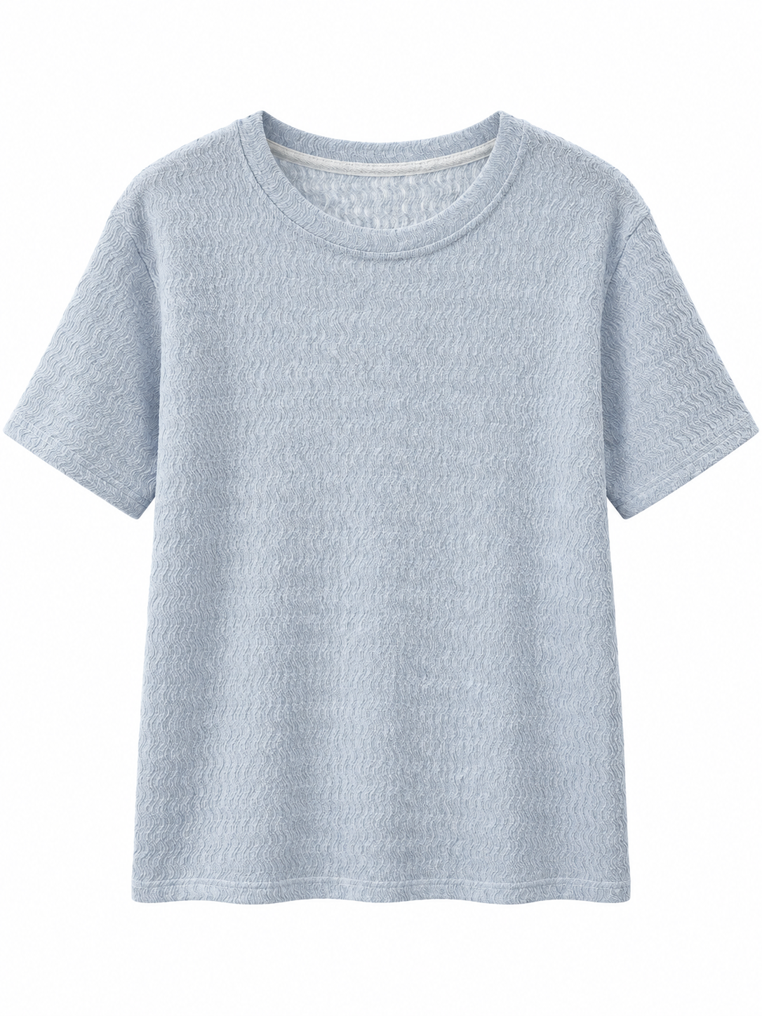 Wave Textured Short-Sleeve Top