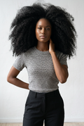 Wave Textured Short-Sleeve Top