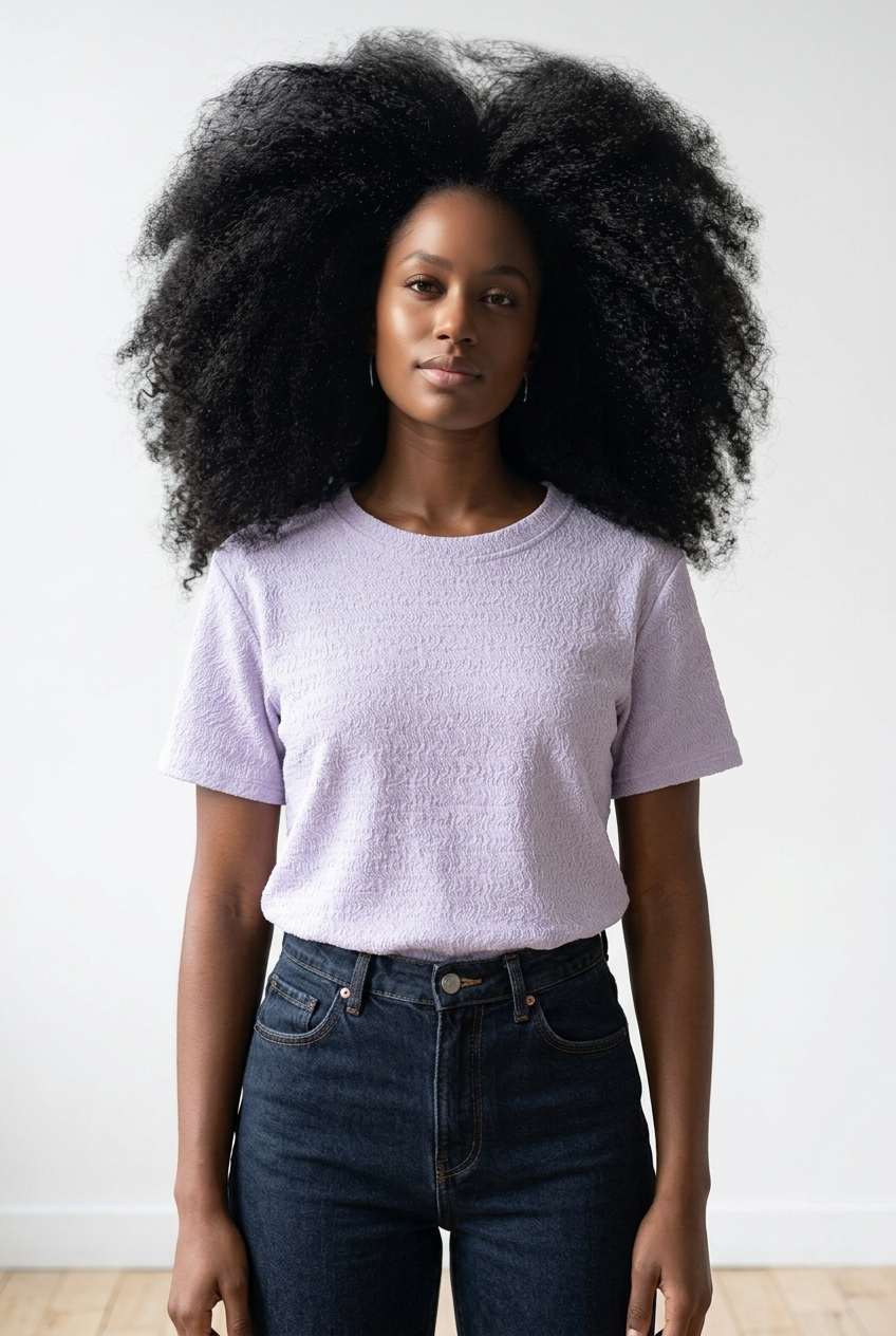 Wave Textured Short-Sleeve Top
