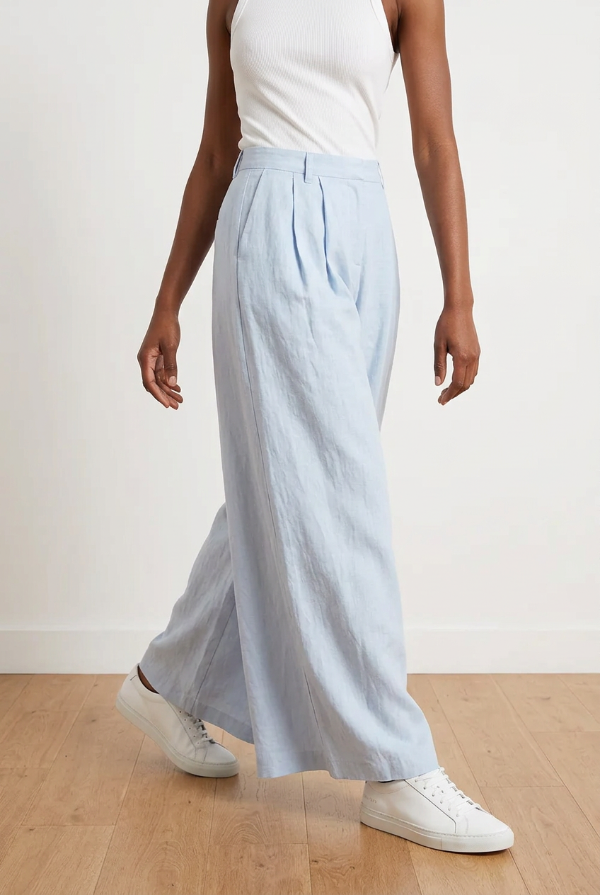 Wide-Leg Linen Trousers
