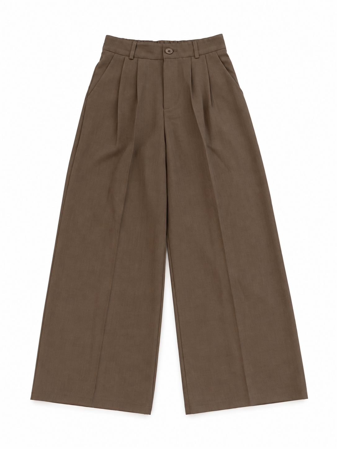 Double Pleated Straight Leg Trousers