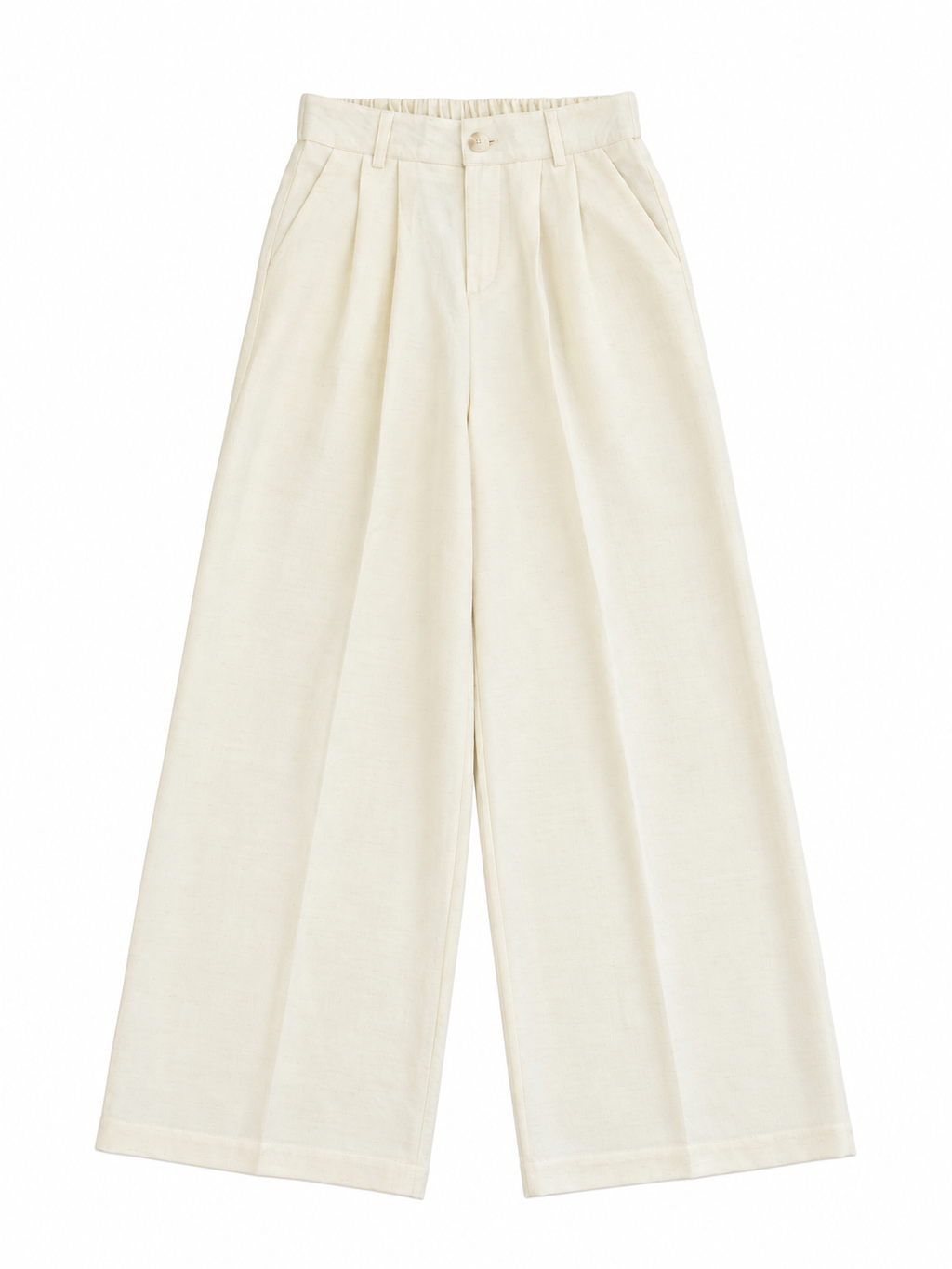 Double Pleated Straight Leg Trousers