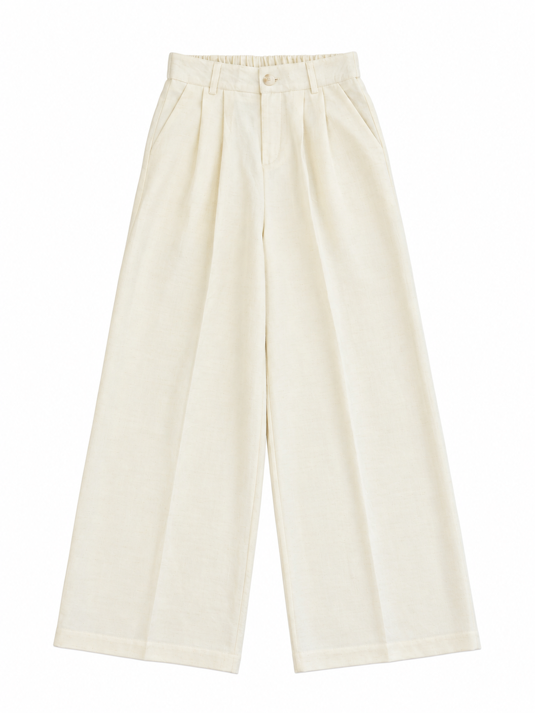Double Pleated Straight Leg Trousers