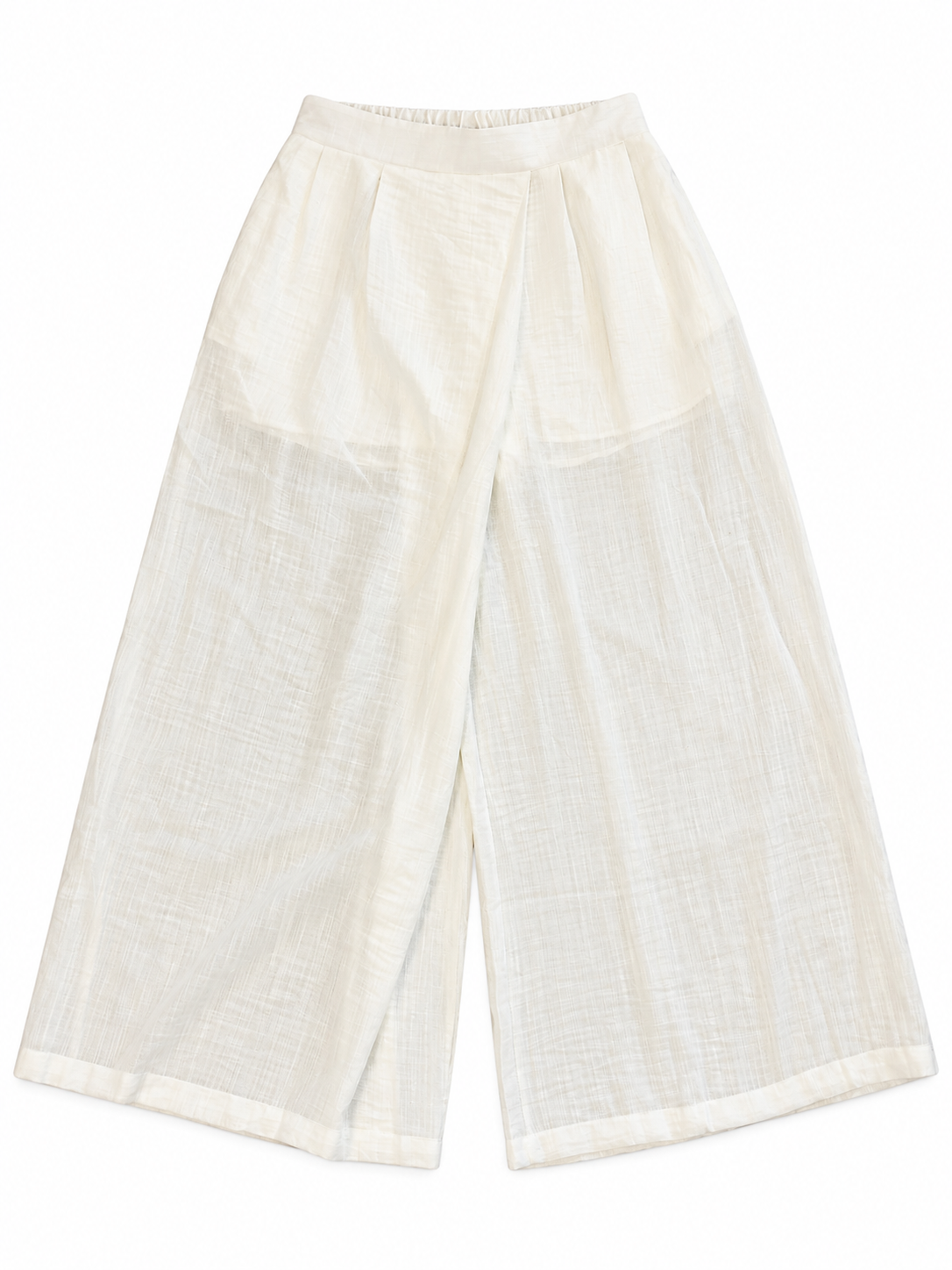 Textured Wide-Leg Trousers