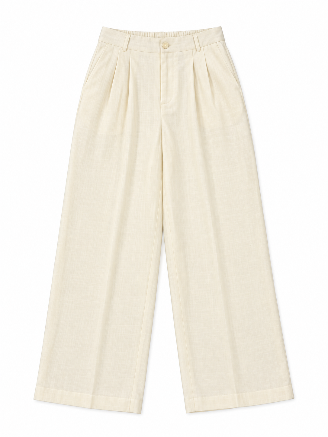 Double Pleated Straight Leg Trousers