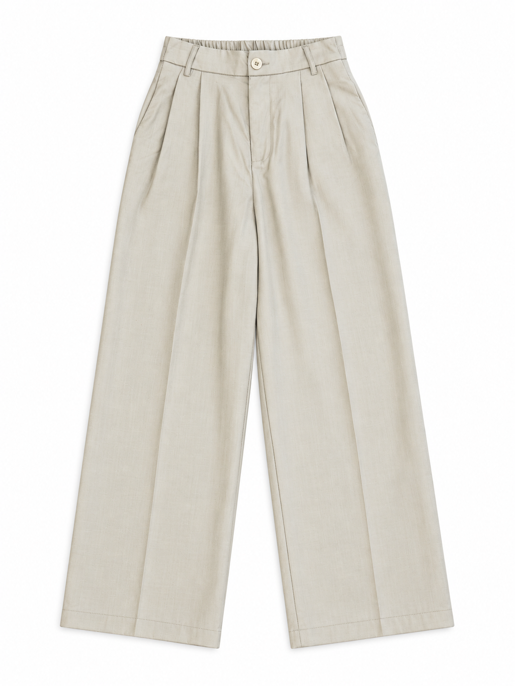 Double Pleated Straight Leg Trousers