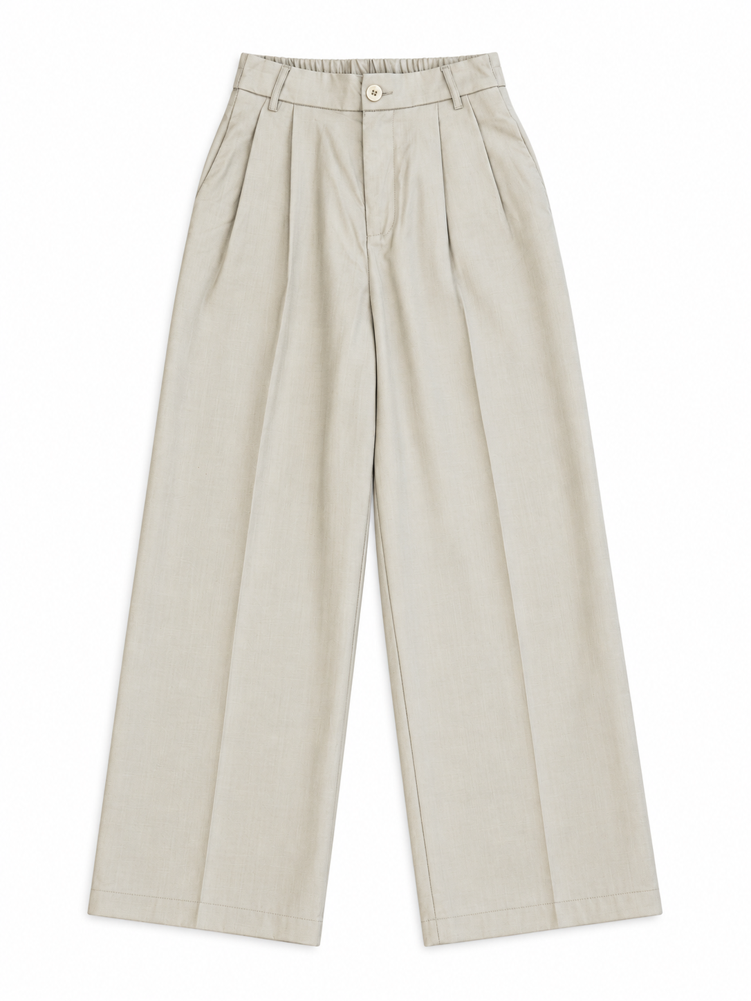Double Pleated Straight Leg Trousers