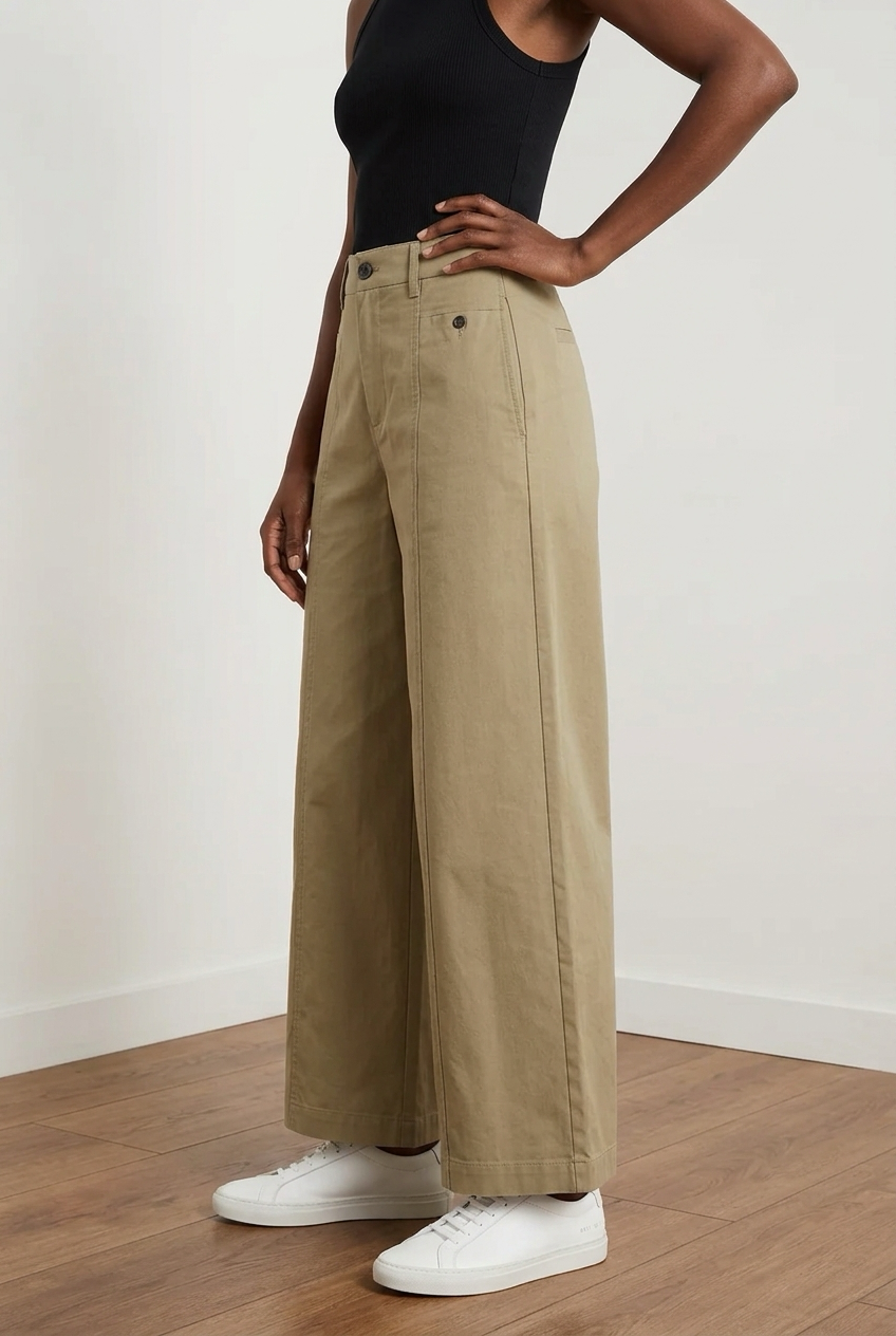 Wide-Leg Trousers with Pocket Details