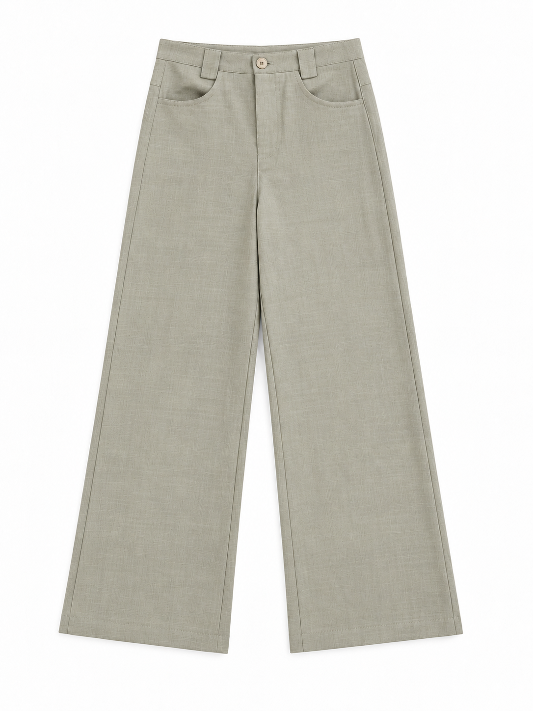 Linen Blend Straight Leg Trousers
