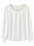 Silk Shirt with Pearl on the Neck