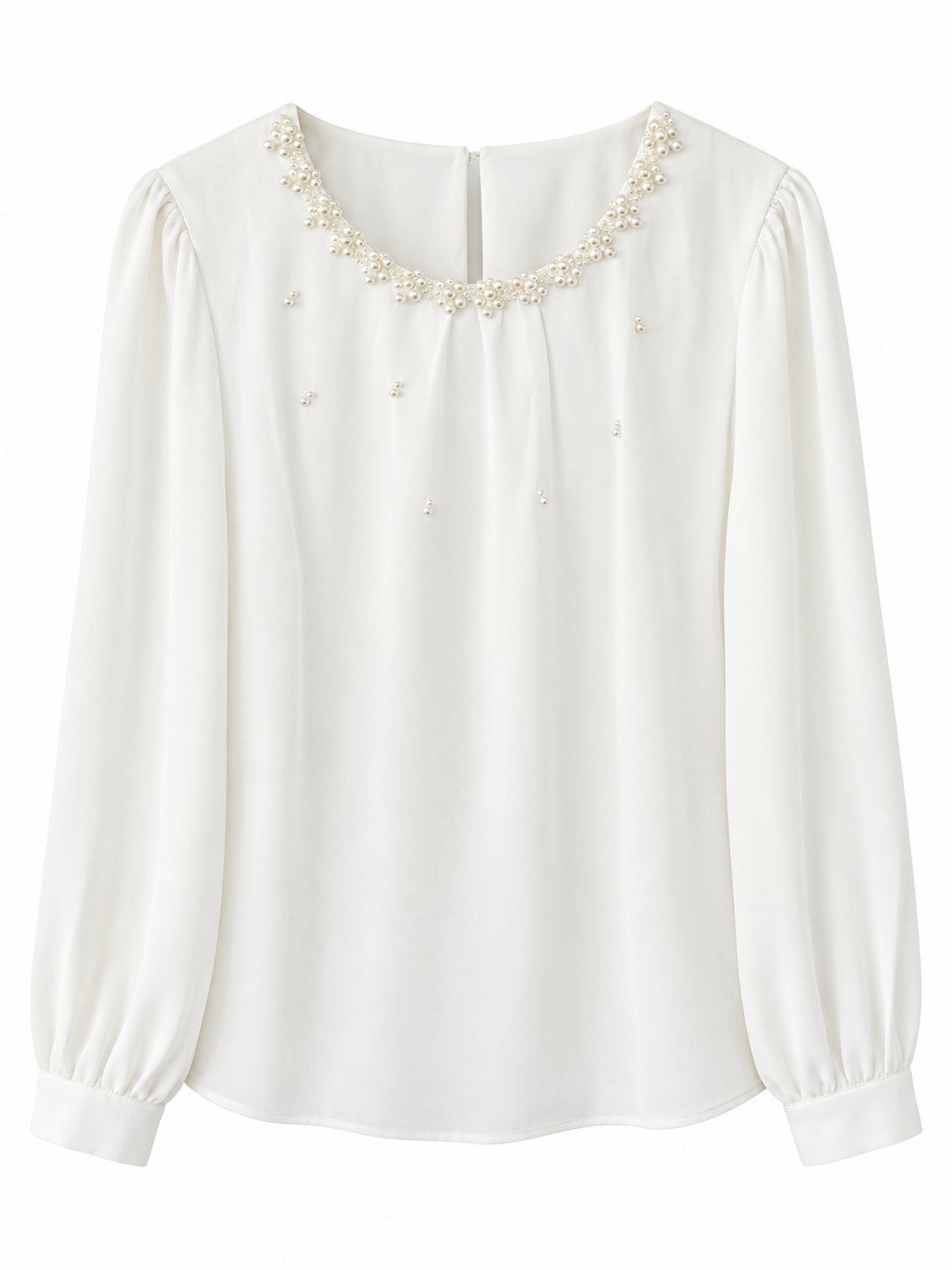 Silk Shirt with Pearl on the Neck