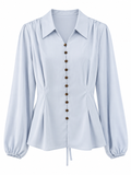 Button-Front Silk Shirt