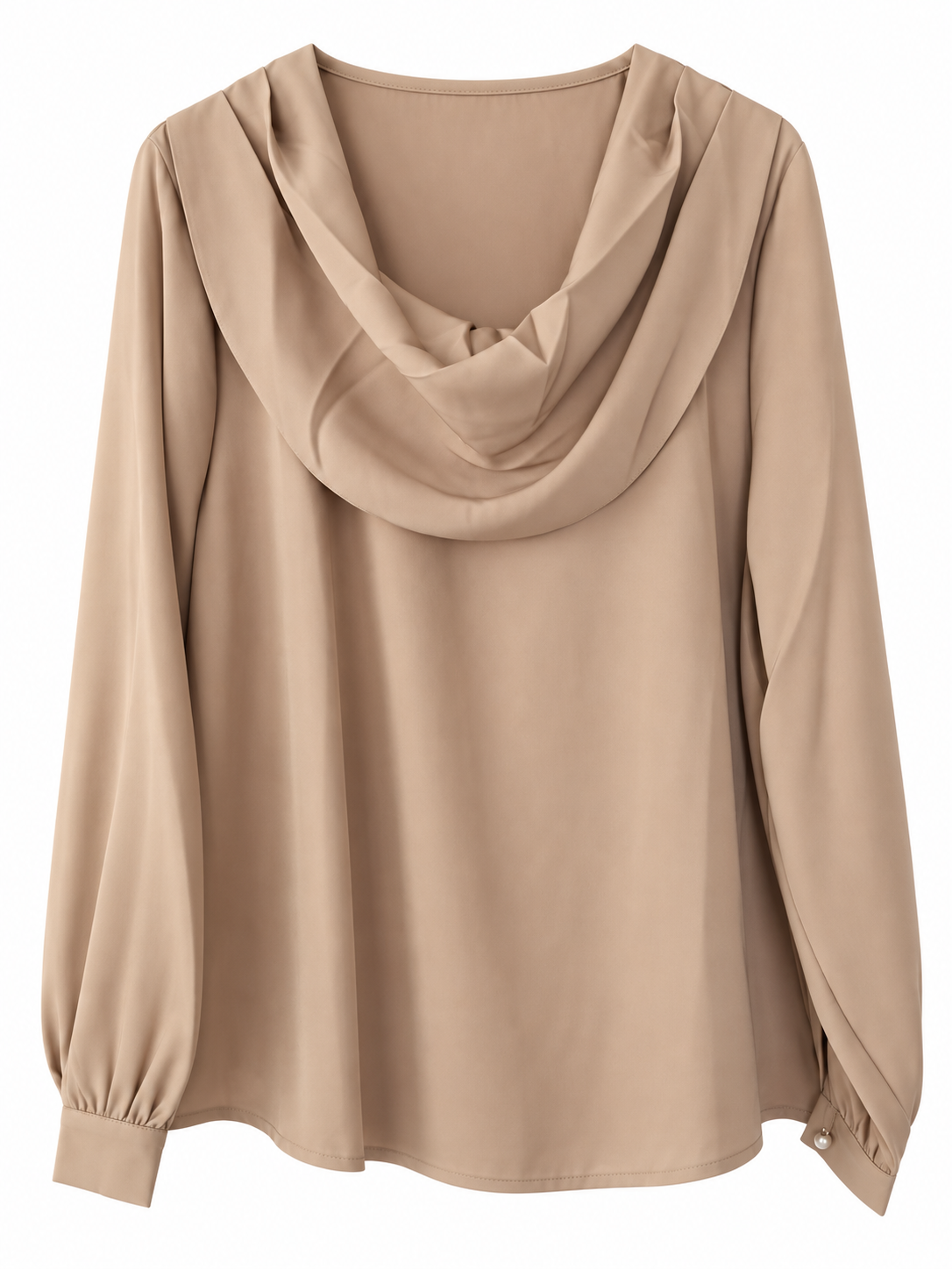 Cowl-Neck Silk Shirt