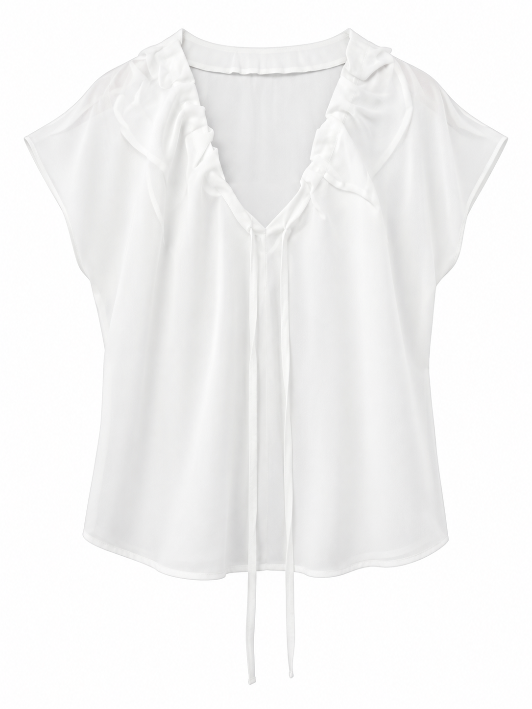 Tie-Front Silk Shirt