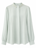 Silk Shirt with Floral Appliqué