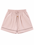 Lace-Insert Drawstring Short