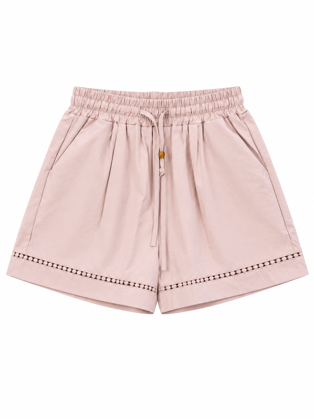 Lace-Insert Drawstring Short