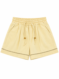 Lace-Insert Drawstring Short