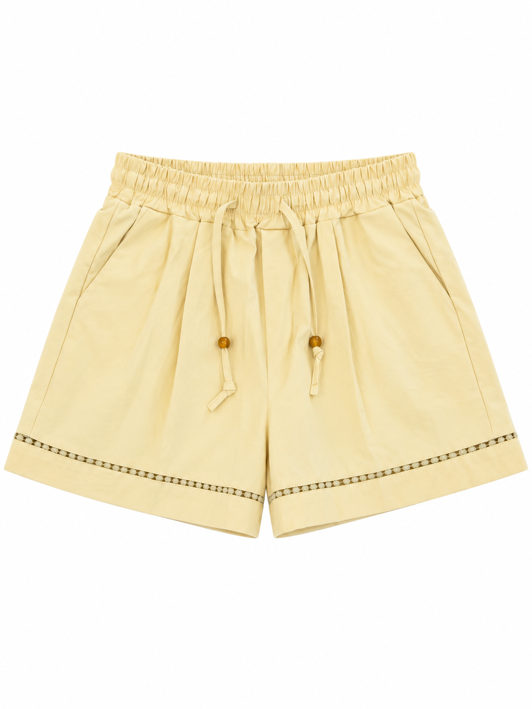 Lace-Insert Drawstring Short