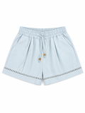 Lace-Insert Drawstring Short
