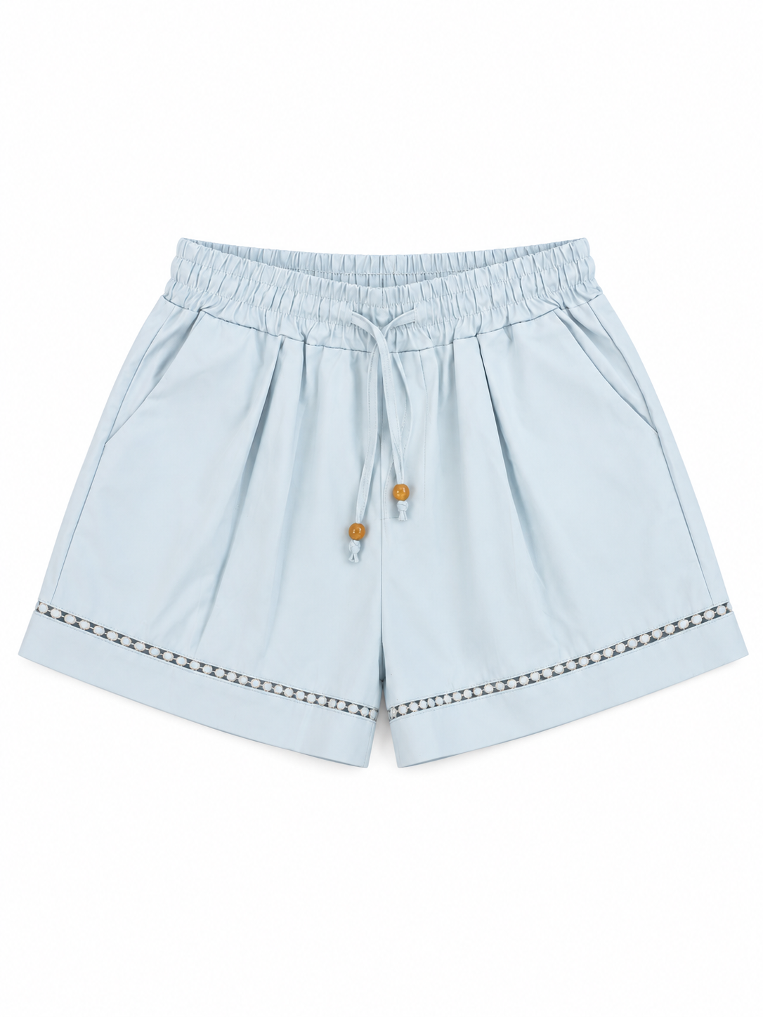 Lace-Insert Drawstring Short