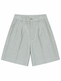 Pleated Tailored Bermuda Shorts