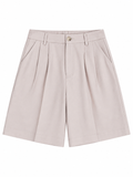 Pleated Tailored Bermuda Shorts