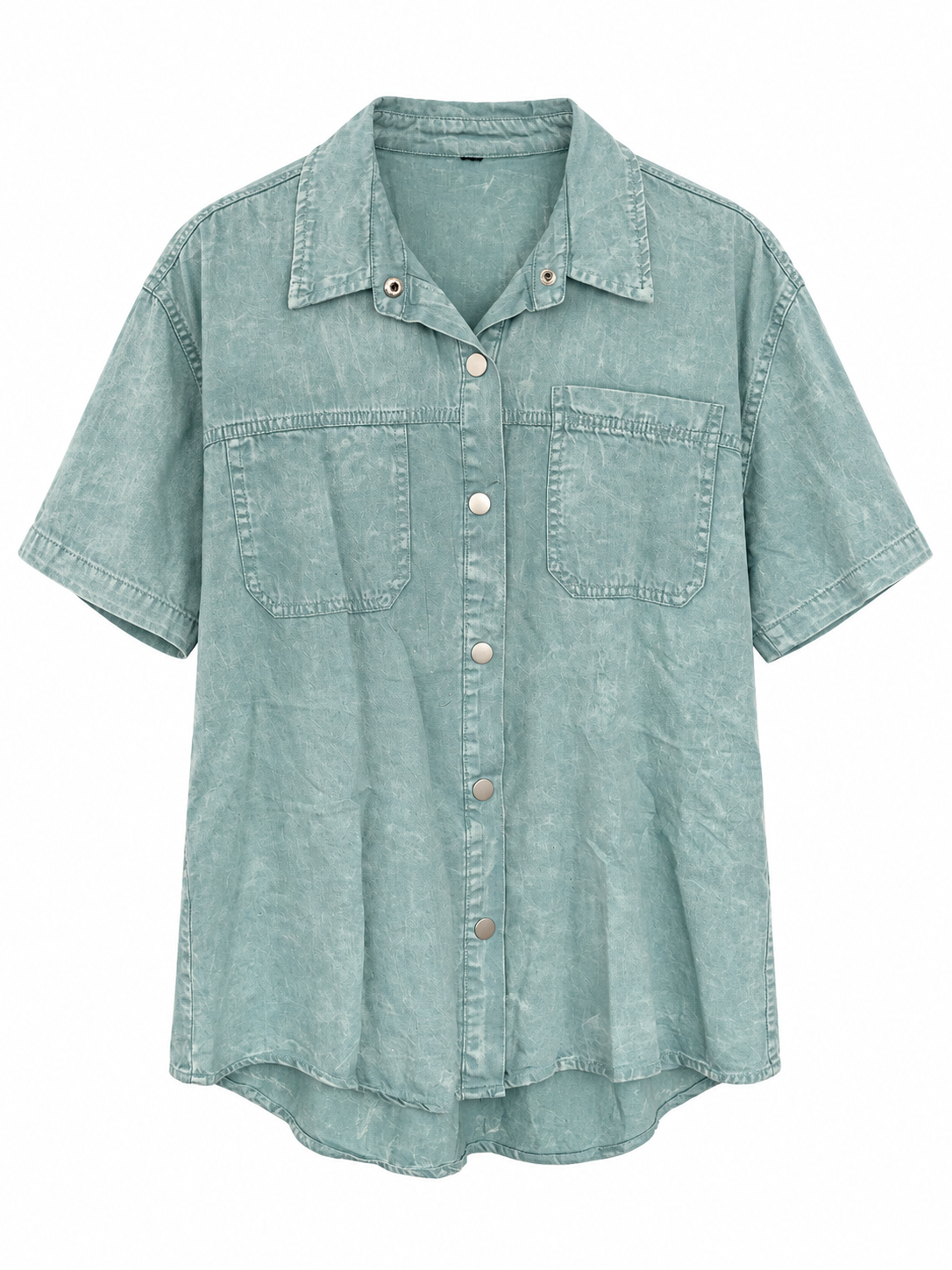 Co-Ord Denim Textured Set of Shirt & Short