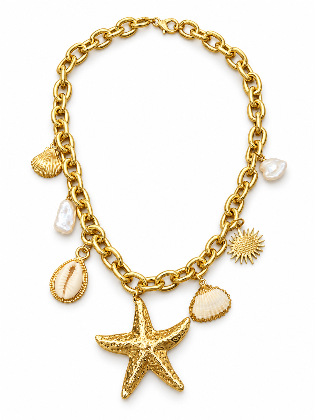 Chunky Gold Starfish Necklace